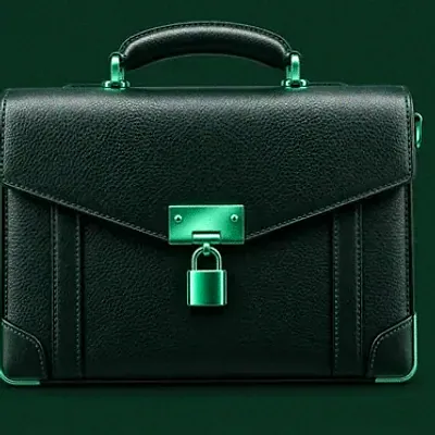 Locked leather briefcase — Fair Go