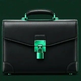 Locked leather briefcase — Fair Go